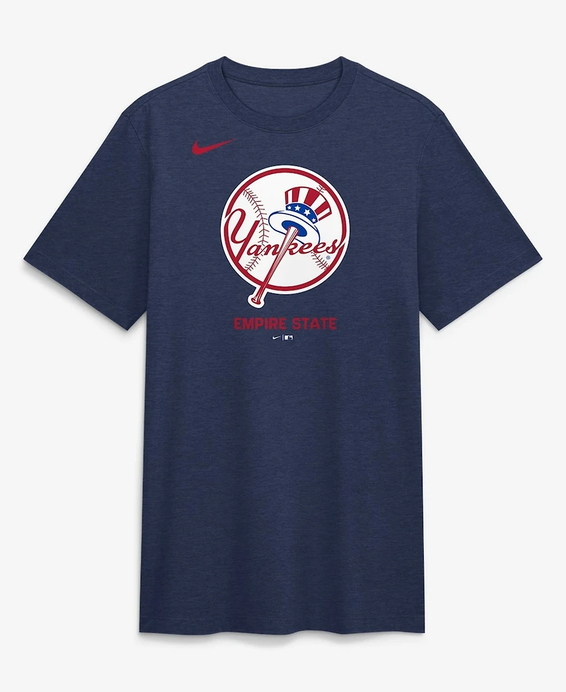 Nike Men's Navy New York Yankees Tri-Blend Logo T-Shirt
