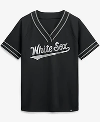 Fanatics Women's Black Chicago White Sox Diva Race Ahead Raglan V-Neck T-Shirt
