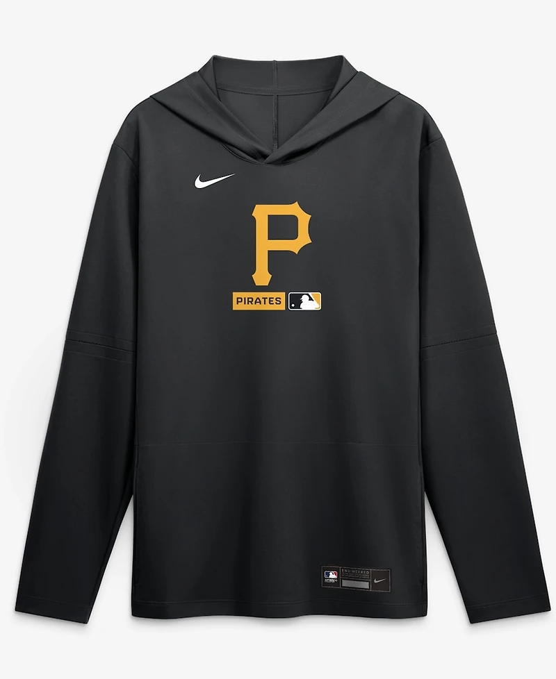 Nike Men's Black Pittsburgh Pirates Authentic Collection Dri-fit Long Sleeve Hooded T-Shirt