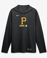 Nike Men's Black Pittsburgh Pirates Authentic Collection Dri-fit Long Sleeve Hooded T-Shirt