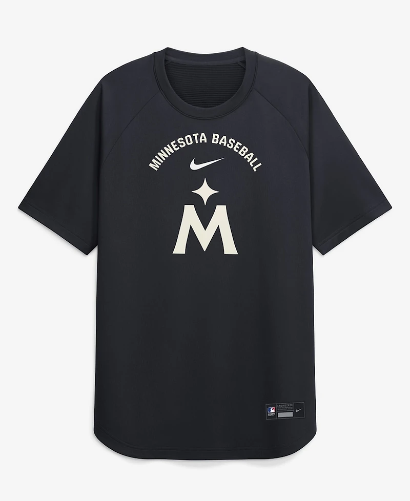 Nike Men's Navy Minnesota Twins Authentic Collection Batting Practice Pre-Game Raglan Dri-fit Top