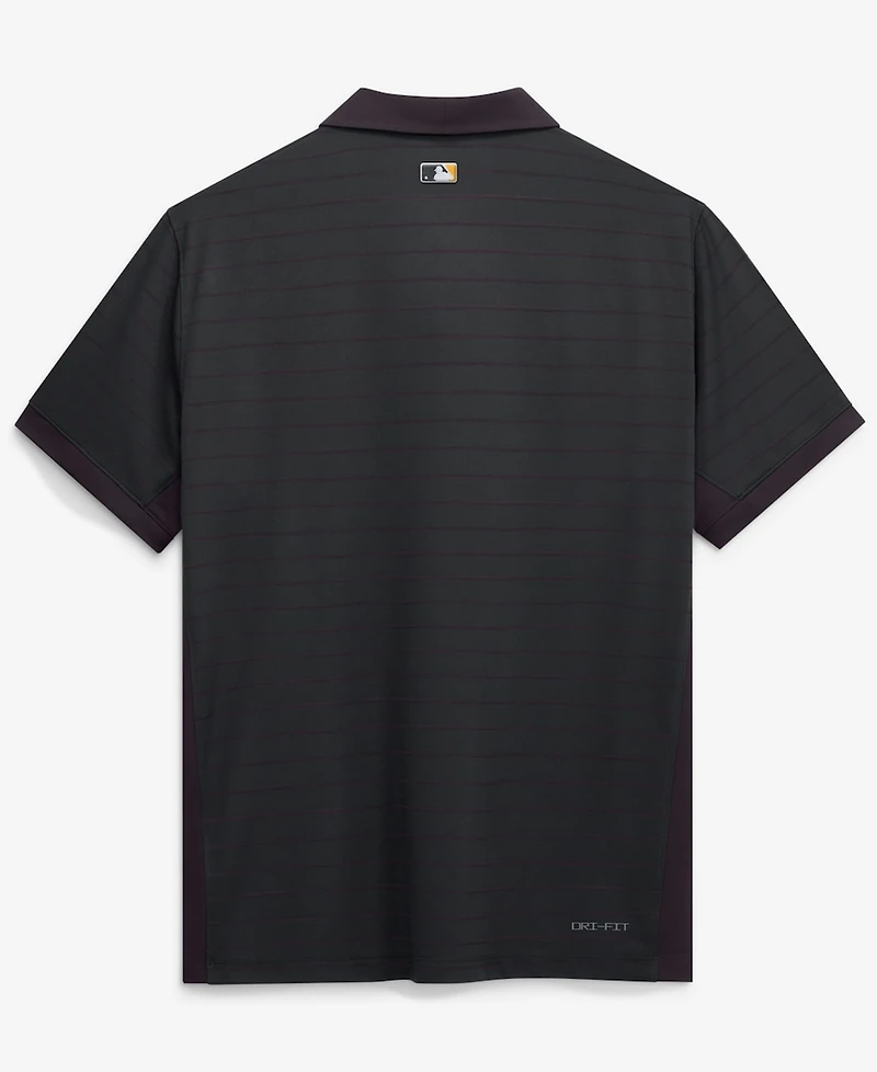 Nike Men's Black Pittsburgh Pirates Authentic Collection Striped Victory Dri-fit Polo Shirt