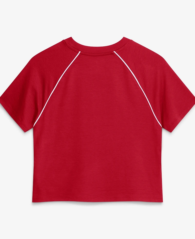 Fanatics Women's Scarlet San Francisco 49ers Offensive Scheme Raglan Tri-Blend Cropped Top