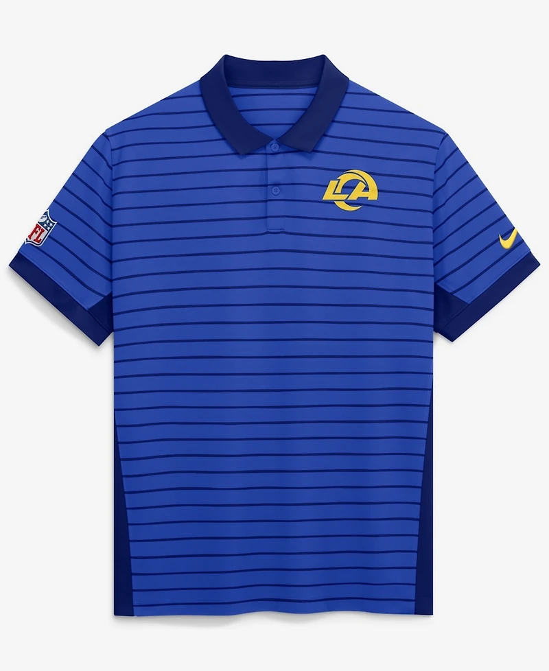 Nike Men's Royal Los Angeles Rams Sideline Victory Stripe Dri-fit Polo Shirt