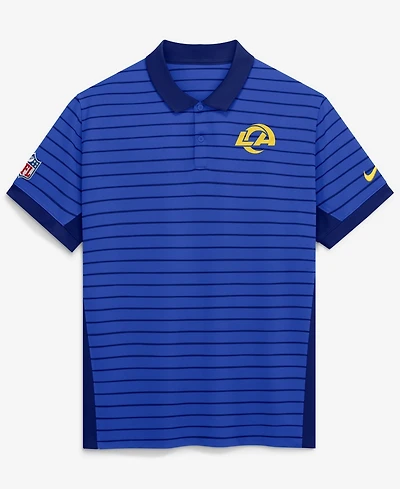 Nike Men's Royal Los Angeles Rams Sideline Victory Stripe Dri-fit Polo Shirt