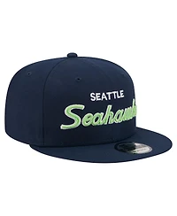 New Era Men's College Navy Seattle Seahawks Core Team Script 9FIFTY Snapback Hat