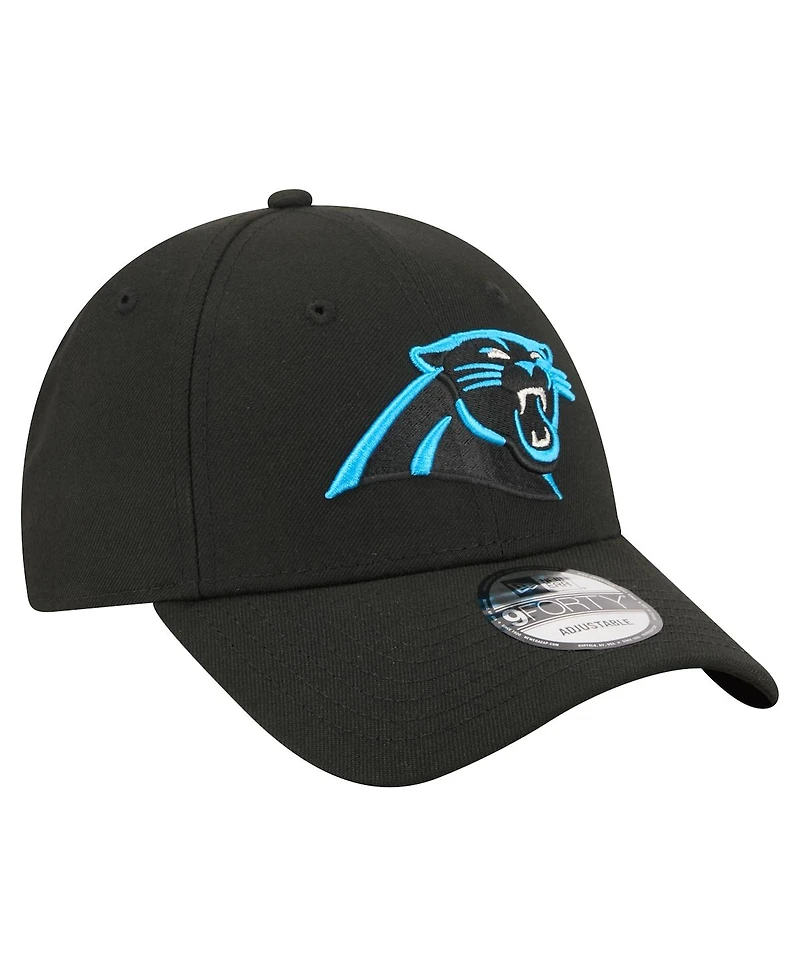 New Era Men's Black Carolina Panthers Core Team 9FORTY Adjustable Hat