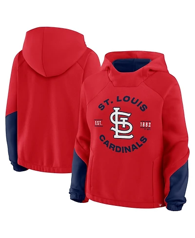 Fanatics Women's Red St. Louis Cardinals Oversized Time to Win Pullover Hoodie