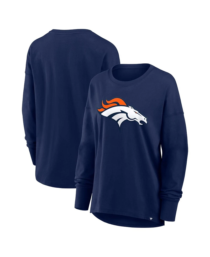 Fanatics Women's Navy Denver Broncos Essential Long Sleeve T-Shirt
