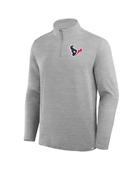 Fanatics Men's Heather Gray Houston Texans Clutch Quarter-Zip Pullover