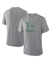 Fanatics Men's Heather Gray Philadelphia Eagles Vintage Heritage Tribute Tri-Blend T-Shirt