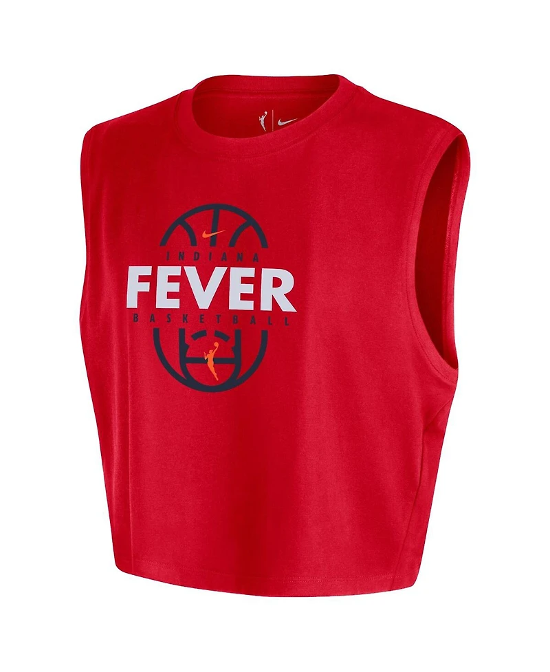 Nike Women's Red Indiana Fever 2026 Authentic On-Court Sleeveless Cropped T-Shirt