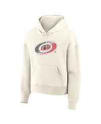 Fanatics Women's Cream Carolina Hurricanes Distressed Logo Hoodie