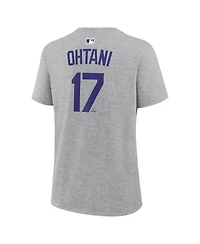 Nike Women's Shohei Ohtani Heather Gray Los Angeles Dodgers Name Number T-Shirt