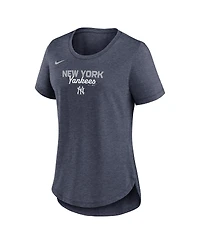 Nike Women's Heather Navy New York Yankees Arched Tri-Blend T-Shirt