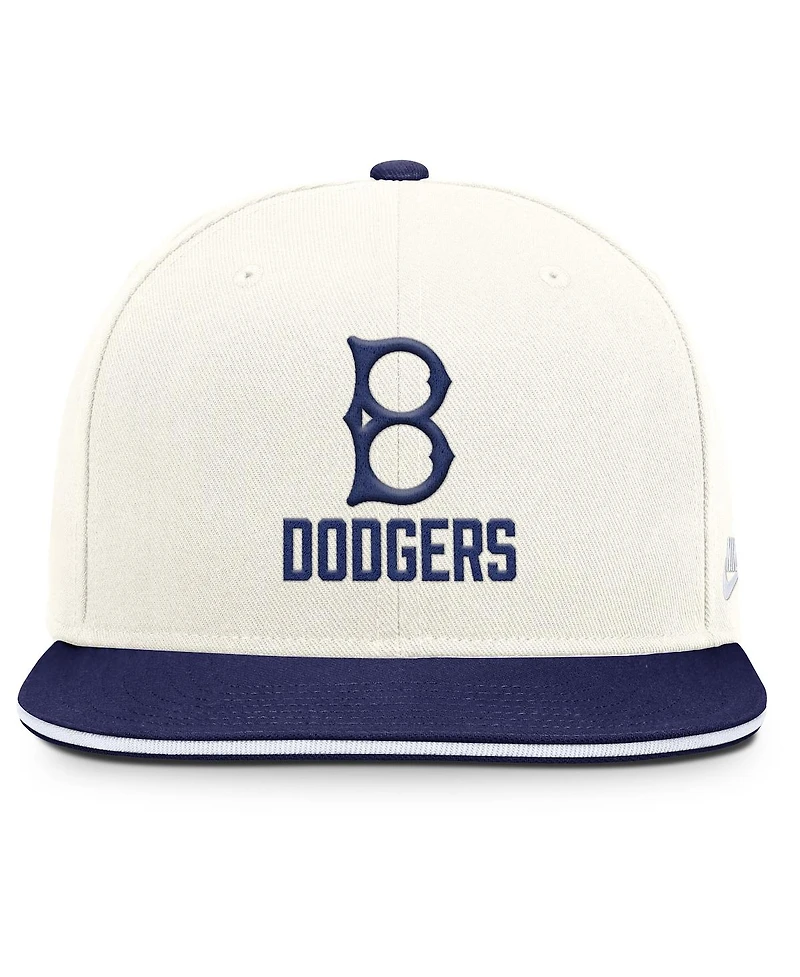 Nike Men's Cream/Royal Brooklyn Dodgers Cooperstown Pro Dri-fit Snapback Hat