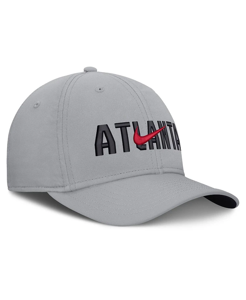 Nike Men's Gray Atlanta Braves Primetime Rise Dri-fit Flex Hat