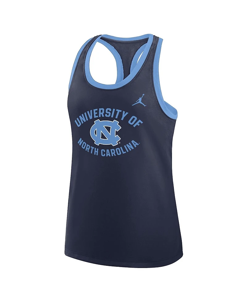 Jordan Women's Navy North Carolina Tar Heels Uni Name Tri-Blend Dri-fit Racerback Tank Top