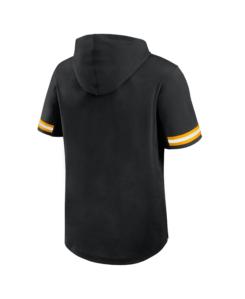 Fanatics Men's Black Pittsburgh Steelers Optimal Play Short Sleeve Hooded T-Shirt