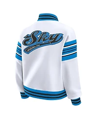 Wear by Erin Andrews Women's White/ Wnba Full-Snap Fleece Sweatshirt Jacket