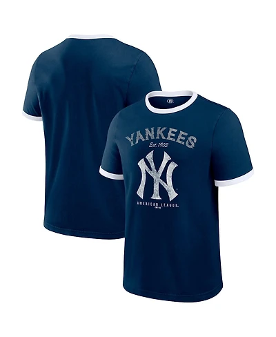 Fanatics Men's Navy New York Yankees Washed Ringer T-Shirt