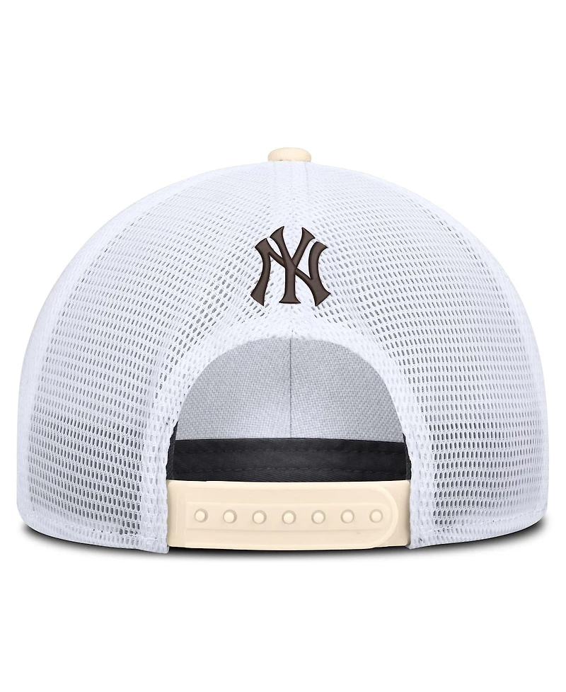 Nike Men's Natural/White New York Yankees Rise Dri-fit Trucker Adjustable Hat