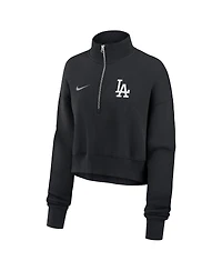Nike Women's Black Los Angeles Dodgers Primetime Phoenix Fleece Half-Zip Sweatshirt