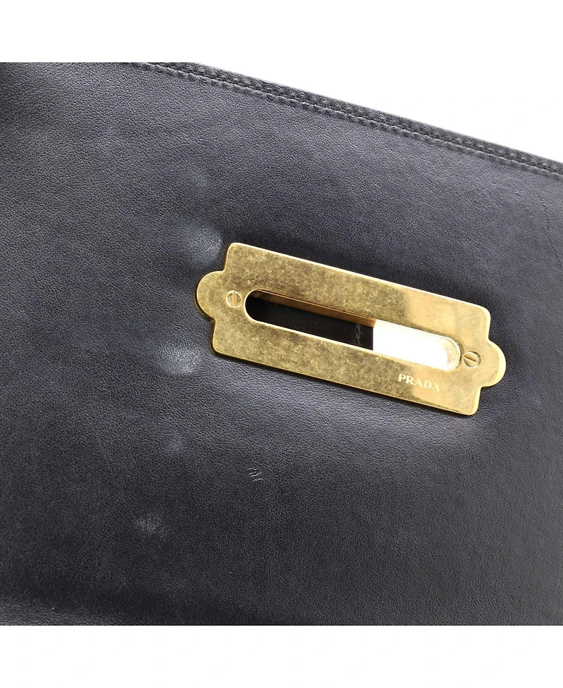 Pre-Owned Prada Large Cahier Crossbody Bag Leather and Saffiano Leather