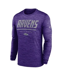 Nike Men's Purple Baltimore Ravens Sideline Offensive Transition Velocity Dri-fit Long Sleeve T-Shirt