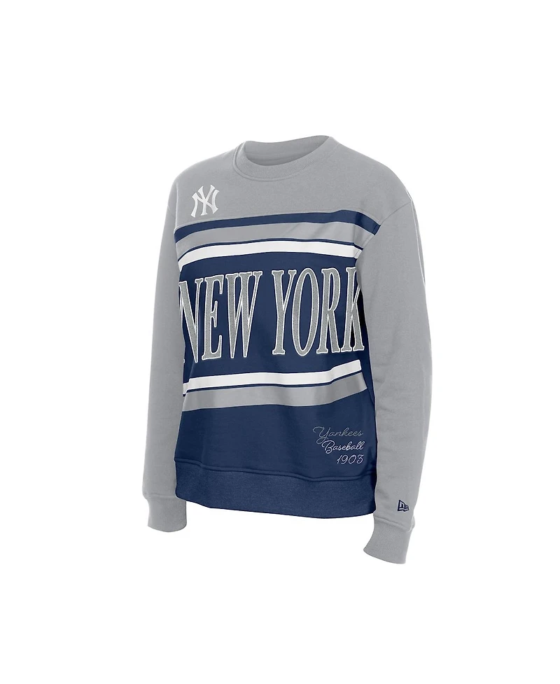 New Era Women's Navy/Gray York Yankees Gameday Fleece Sweatshirt