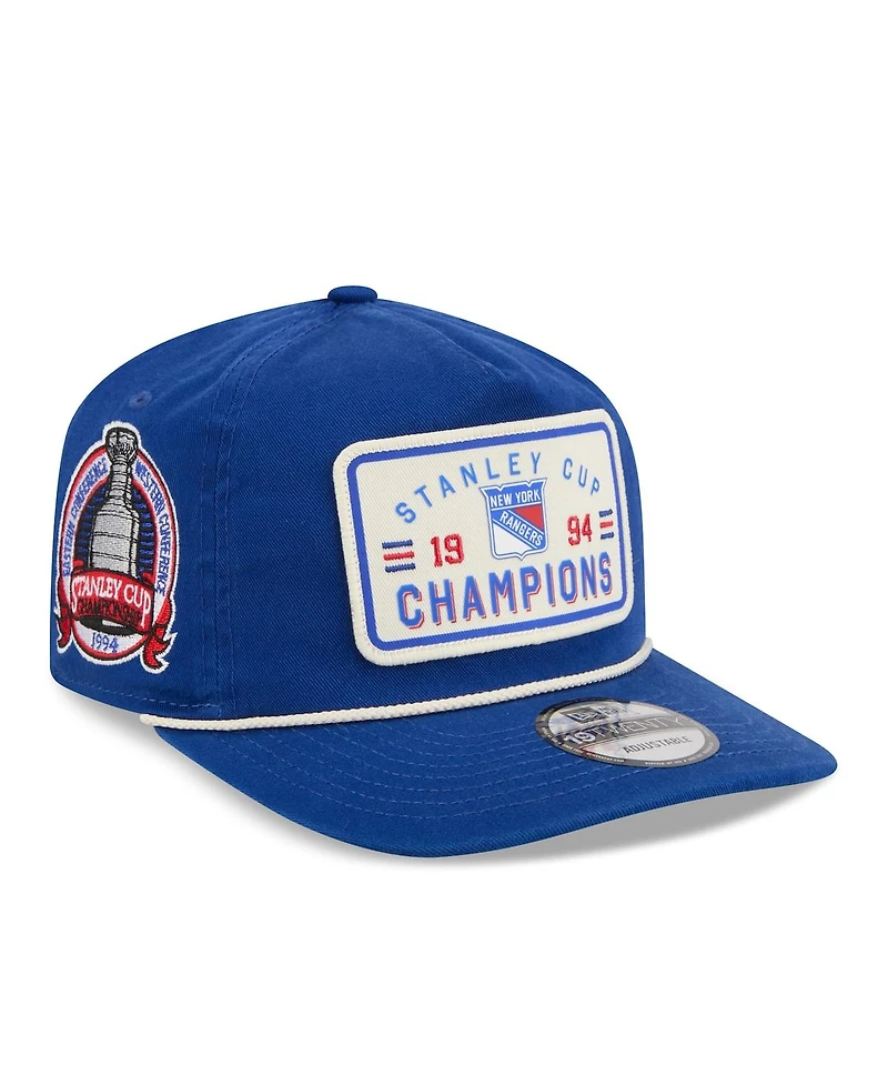 New Era Men's Blue New York Rangers Throwback Stanley Cup Champions Side Patch 19TWENTY Adjustable Hat