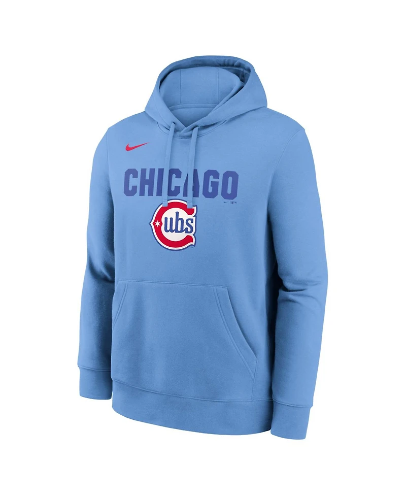 Nike Men's Light Blue Chicago Cubs Alternate Club Fleece Hoodie