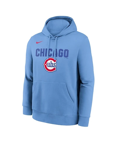 Nike Men's Light Blue Chicago Cubs Alternate Club Fleece Hoodie