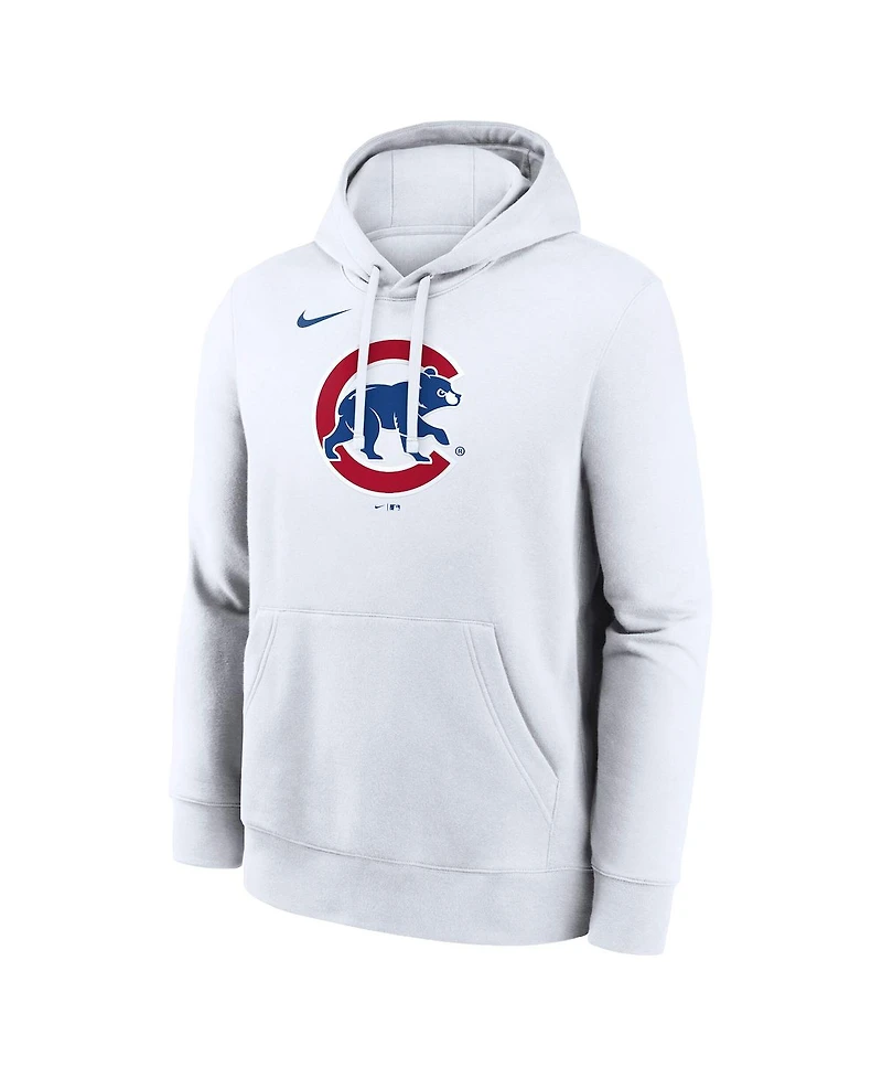Nike Men's White Chicago Cubs Logo Club Hoodie