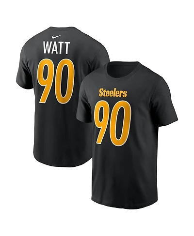 Nike Men's T.j. Watt Black Pittsburgh Steelers Carbon Name Number T-Shirt