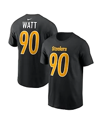 Nike Men's T.j. Watt Black Pittsburgh Steelers Carbon Name Number T-Shirt