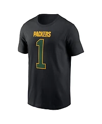 Nike Men's Micah Parsons Black Green Bay Packers Carbon Name Number T-Shirt