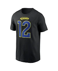 Nike Men's Puka Nacua Black Los Angeles Rams Carbon Name Number T-Shirt