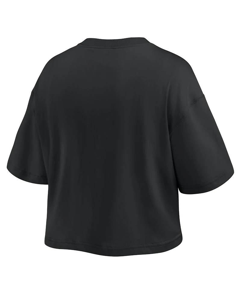Fanatics Women's New York Yankees Blackout Wave Cropped Top