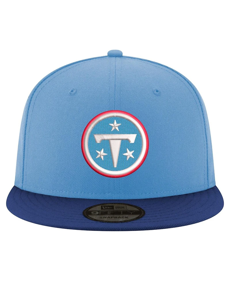 New Era Men's Light Blue/Navy Tennessee Titans Primary Logo 9FIFTY Snapback Hat