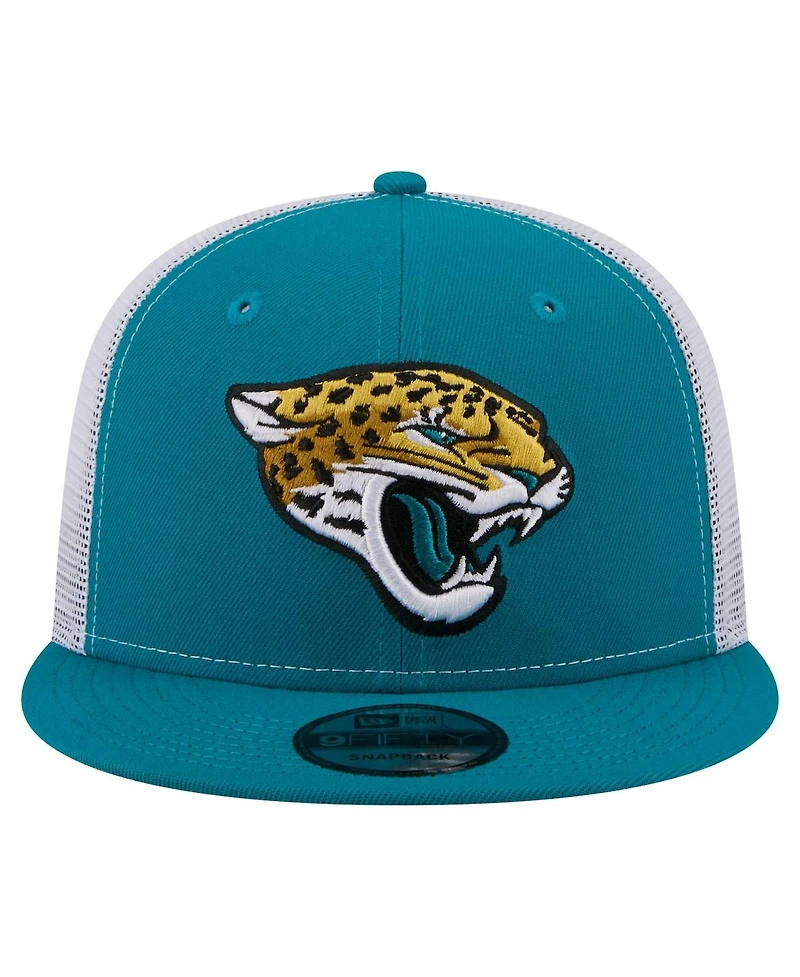 New Era Men's Teal Jacksonville Jaguars Core Team 9FIFTY Trucker Snapback Hat