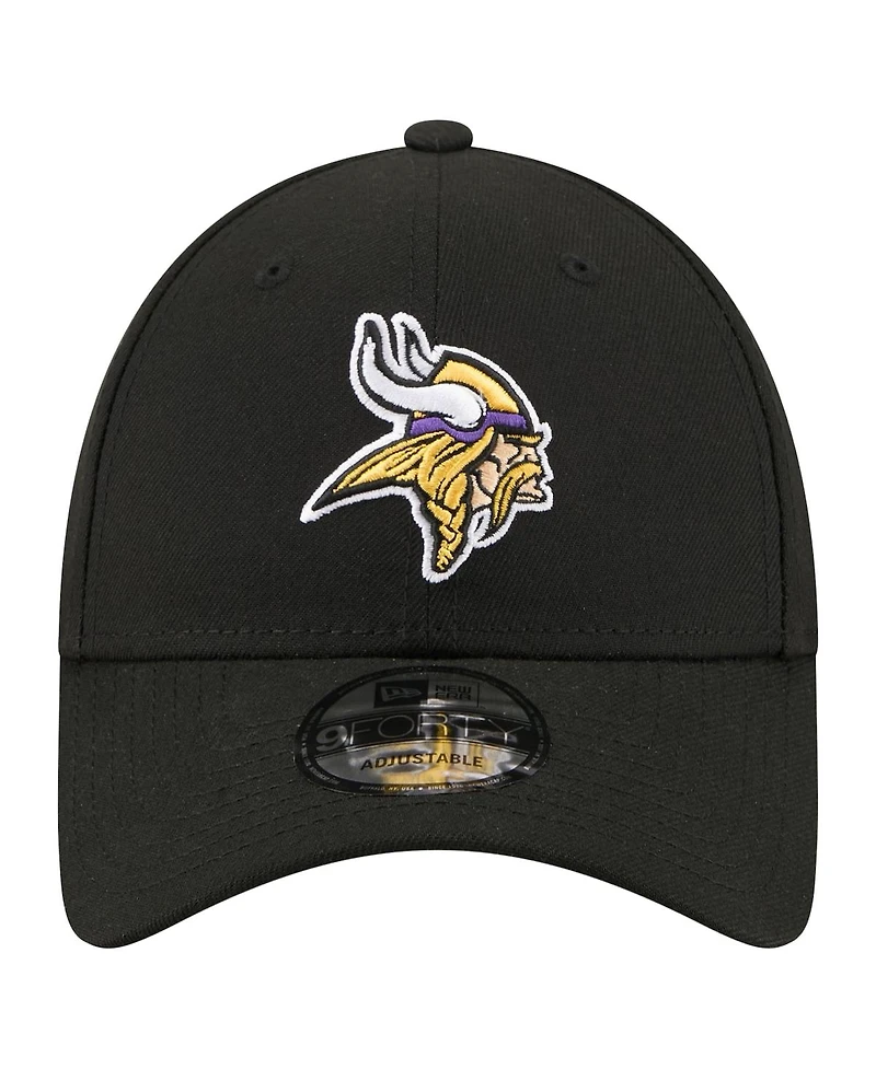 New Era Men's Black Minnesota Vikings Core Team 9FORTY Adjustable Hat