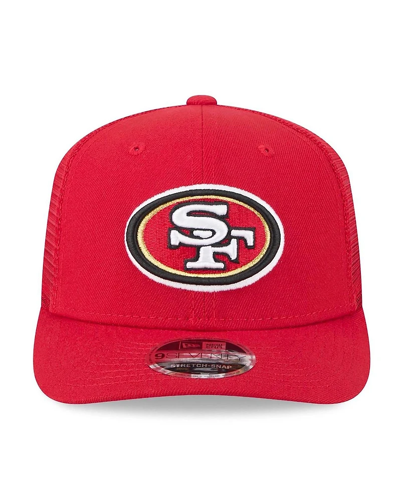 New Era Men's Scarlet San Francisco 49ers 80th Anniversary Side Patch 9SEVENTY Trucker Adjustable Hat
