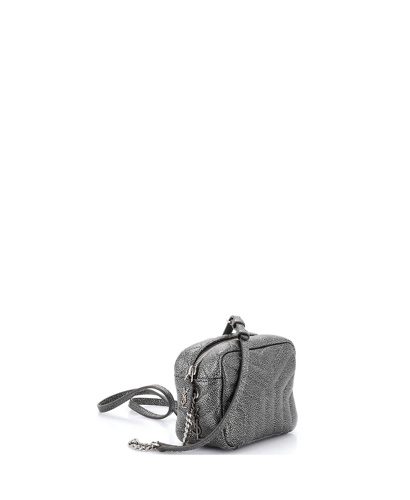 Pre-Owned Saint Laurent Mini LouLou Bowling Bag Matelasse Chevron Leather