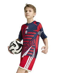 Adidas Big Boys and Girls Blue/Red Bayern Munich 2026/27 Pre-Match Home Training Jersey