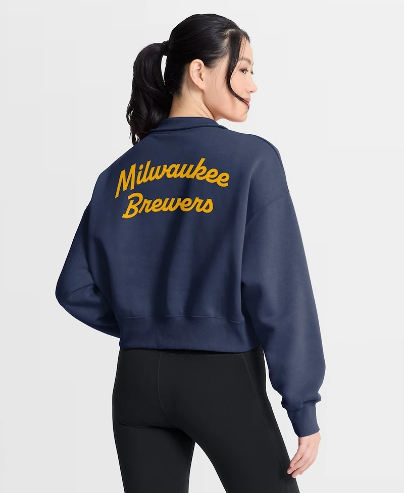 Nike Women's Navy Milwaukee Brewers Primetime Phoenix Fleece Half-Zip Sweatshirt