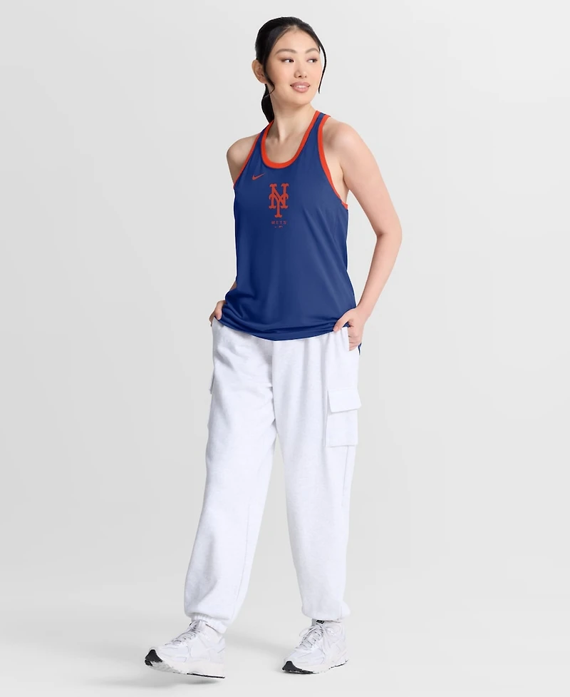 Nike Women's Royal New York Mets Tri-Blend Dri-fit Racerback Tank Top