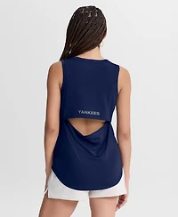 Fanatics Women's Navy New York Yankees Draped Mesh Back Performance Tank Top