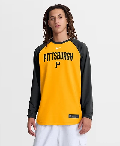 Nike Men's Gold Pittsburgh Pirates Authentic Collection Raglan Dri-fit Sweatshirt