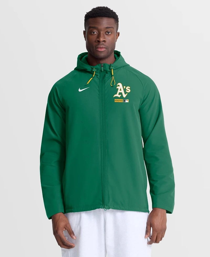 Nike Men's Kelly Green Athletics Authentic Collection Raglan Therma-fit Full-Zip Hooded Jacket